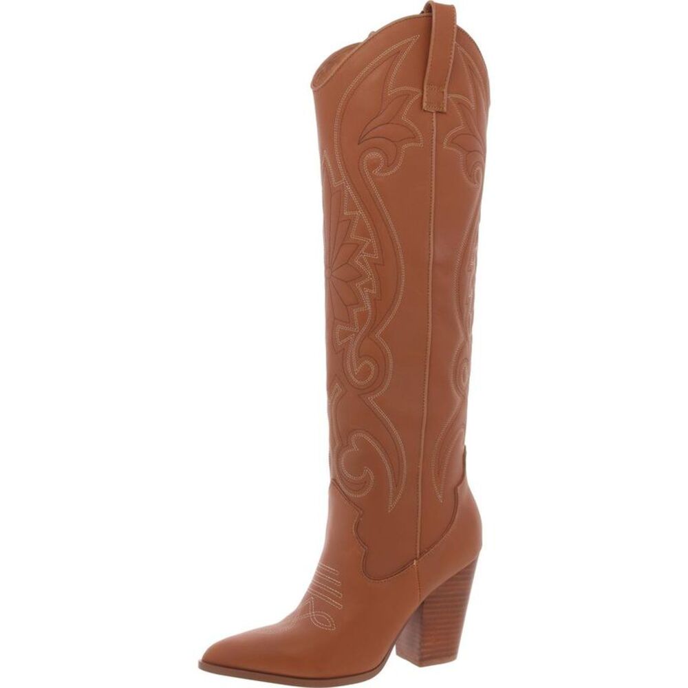 Steve Madden Brown Heeled Boots with Western Stitching